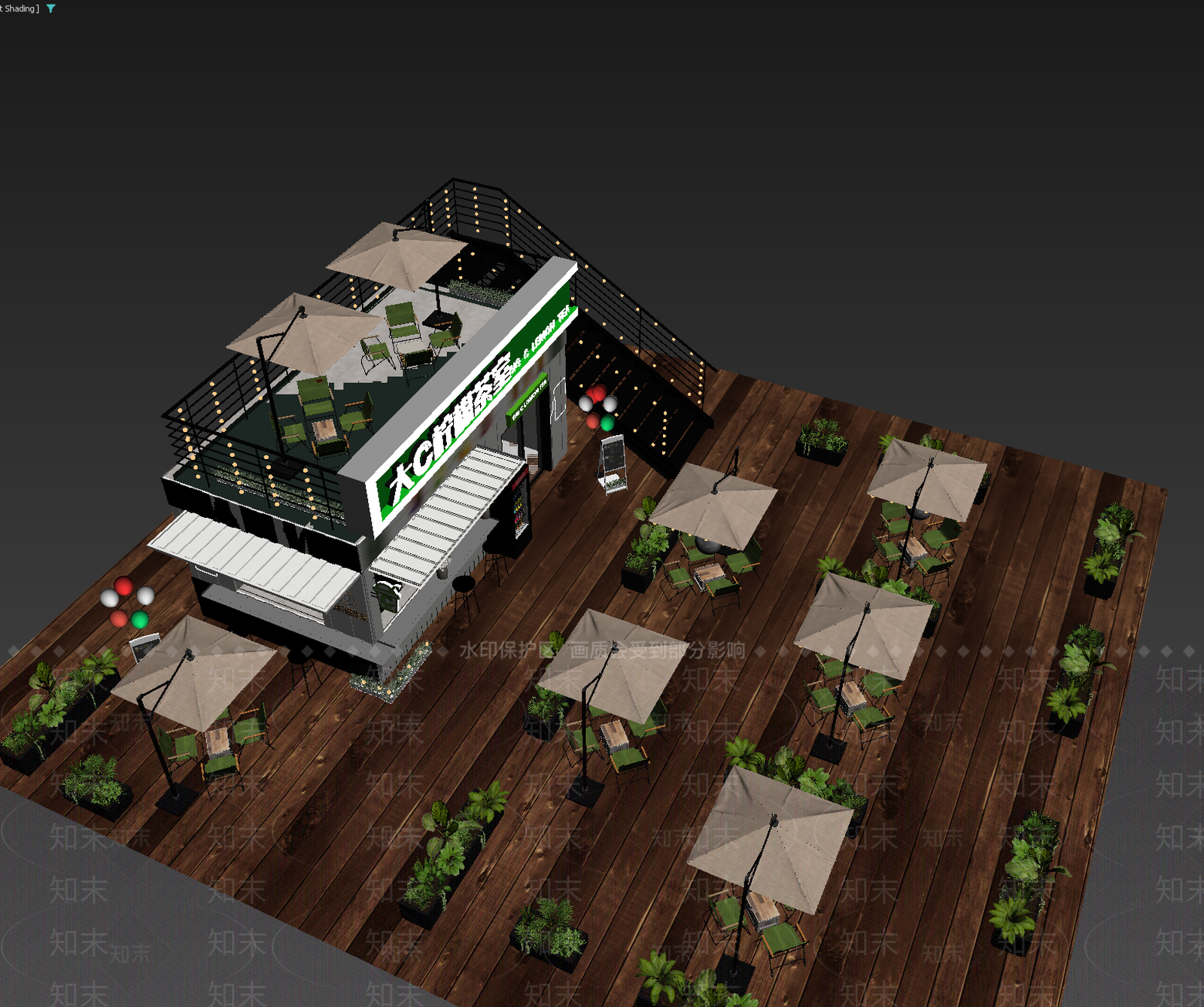 现代奶茶店3D模型下载【ID:1213898973】