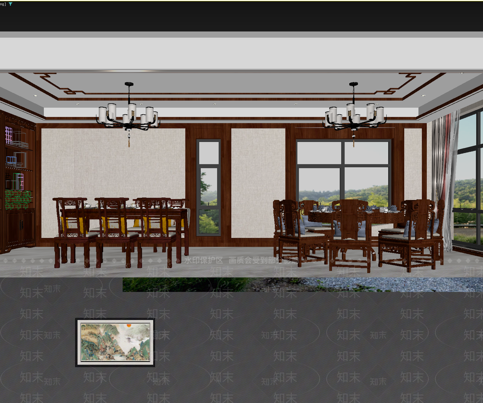 中式中餐厅3D模型下载【ID:1213898078】