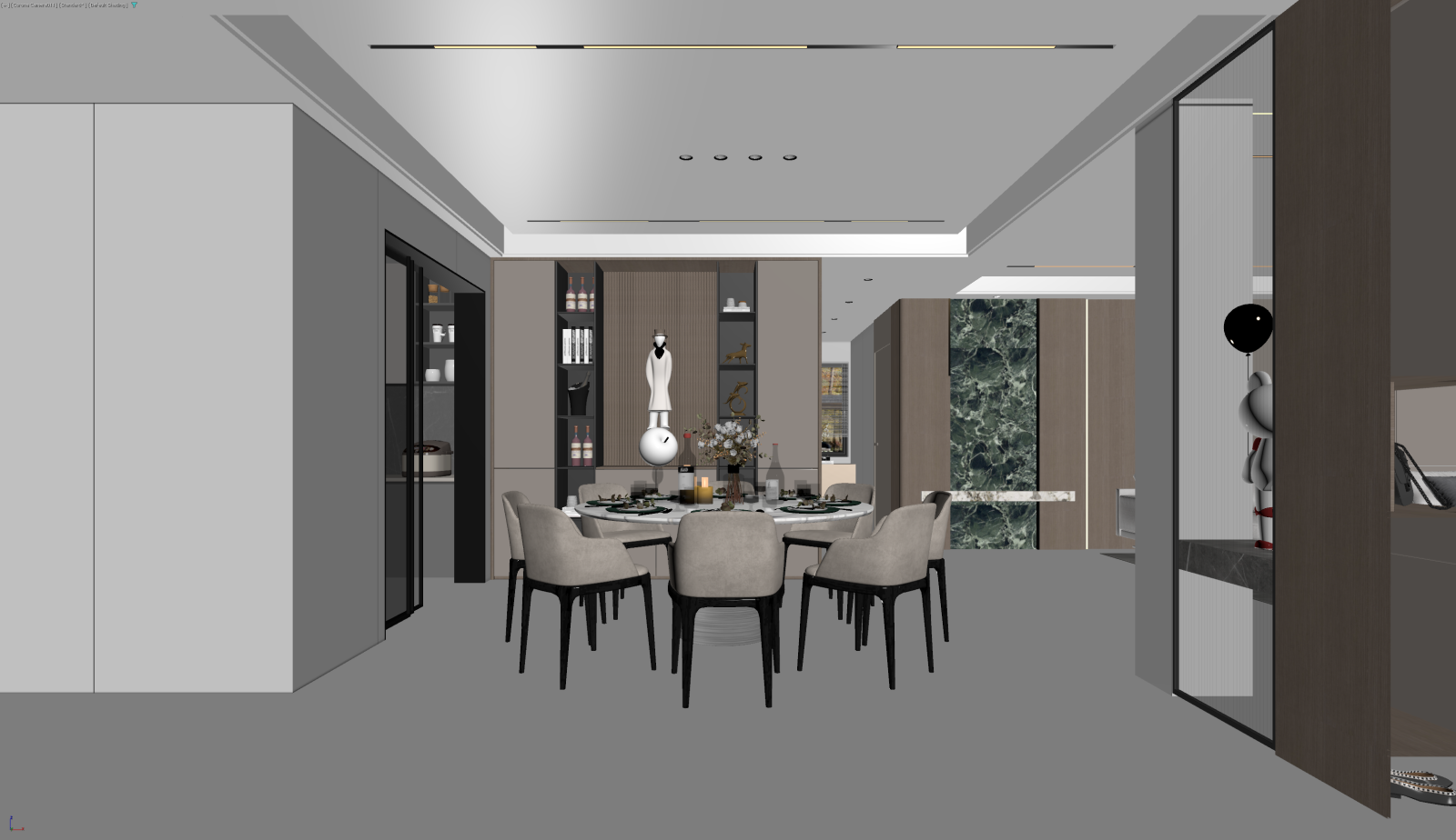 现代家居餐厅3D模型下载【ID:1222034611】