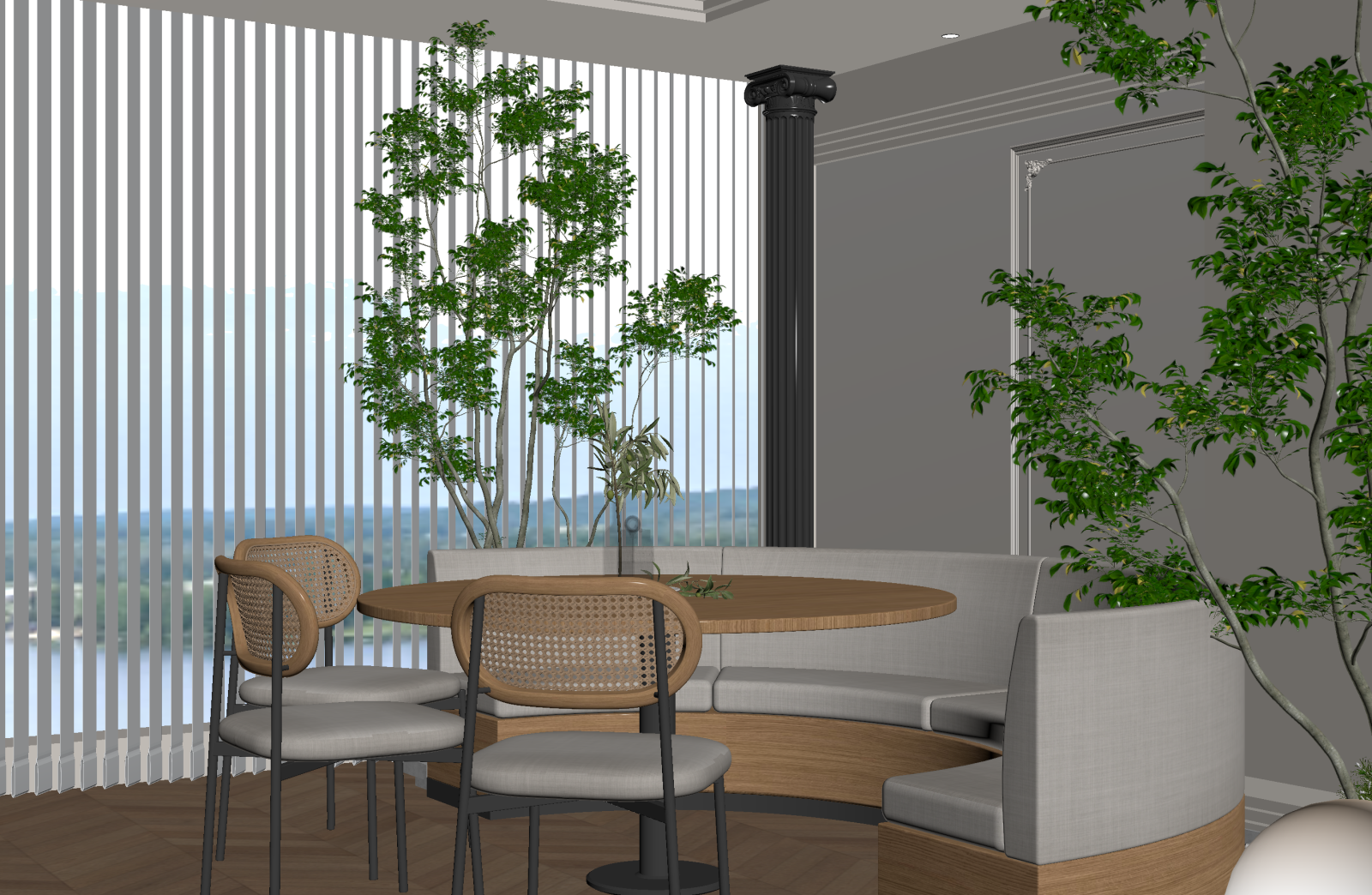 现代酒店餐厅3D模型下载【ID:1221680683】