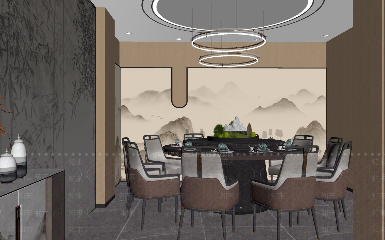 新中式包厢3D模型下载【ID:1215083027】
