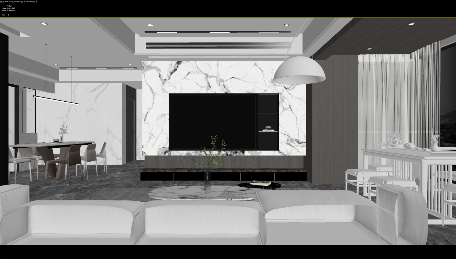 现代客餐厅3D模型下载【ID:1221595921】