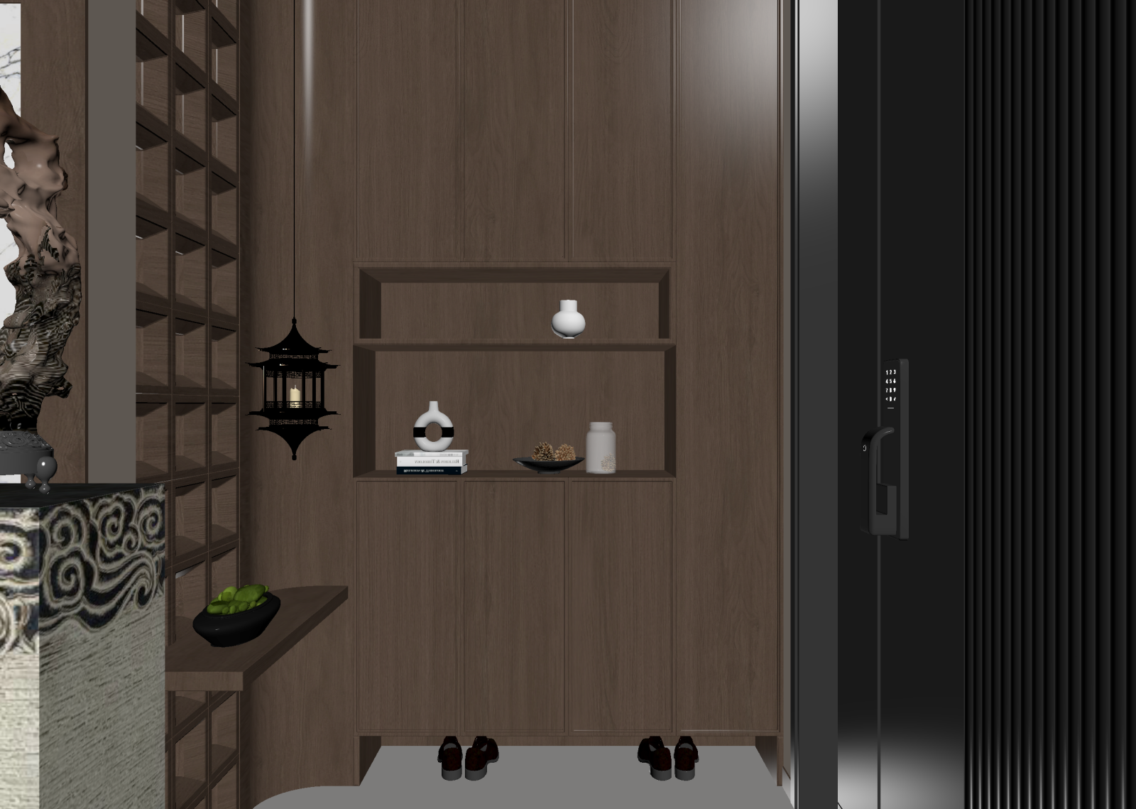 新中式玄关3D模型下载【ID:1221735780】