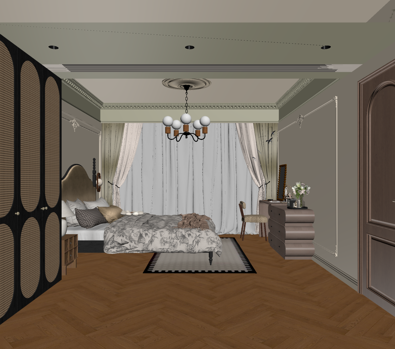 侘寂家居卧室3D模型下载【ID:1221652969】