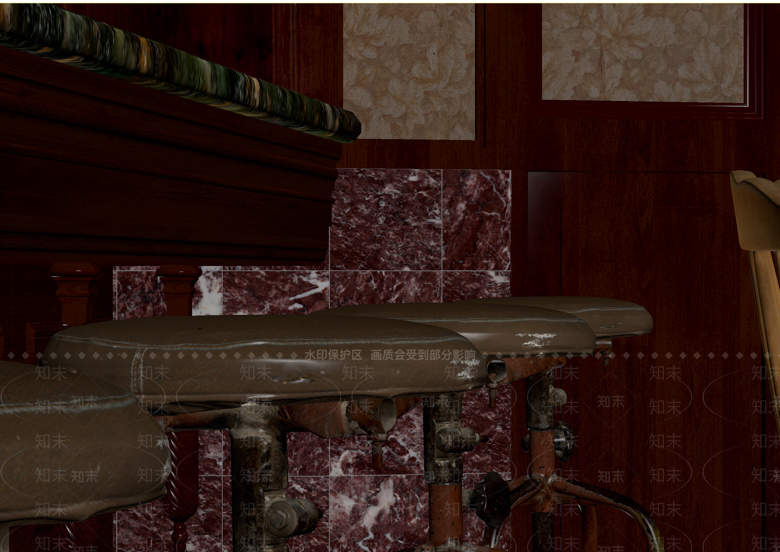美式吧凳3D模型下载【ID:1214000866】