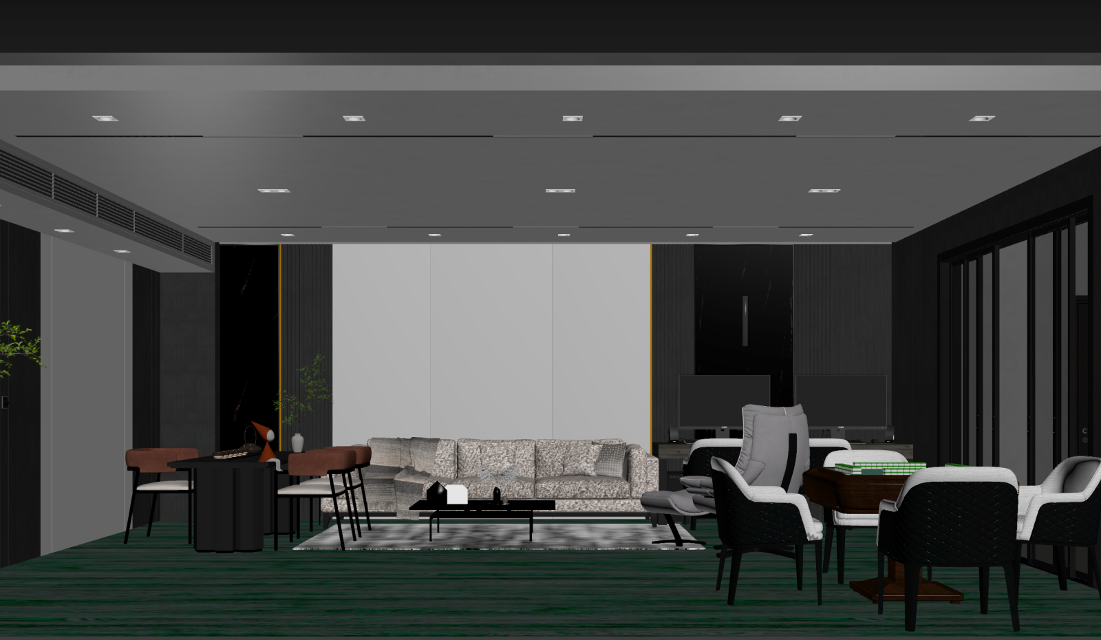 现代客餐厅3D模型下载【ID:1221826676】