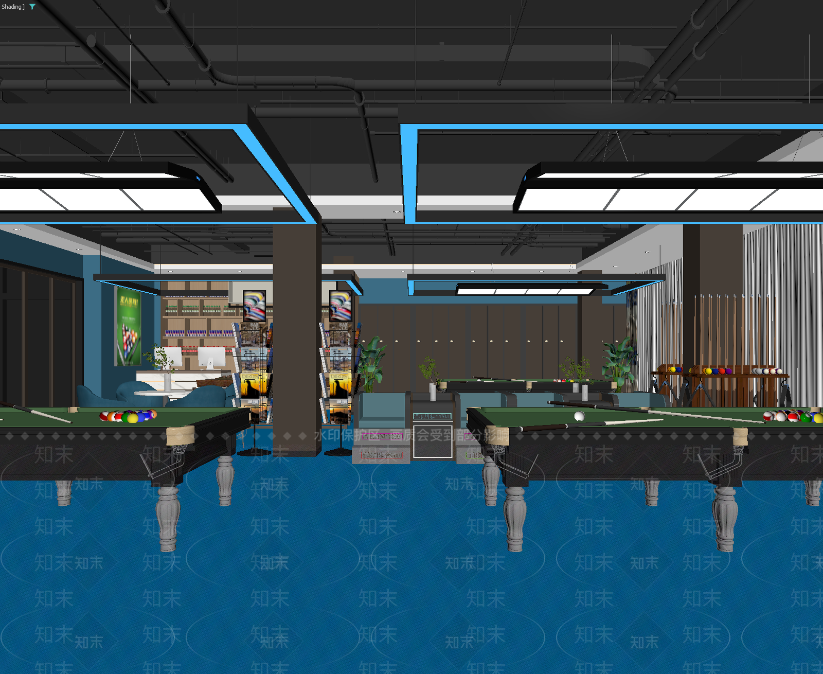 台球室3D模型下载【ID:1213962479】