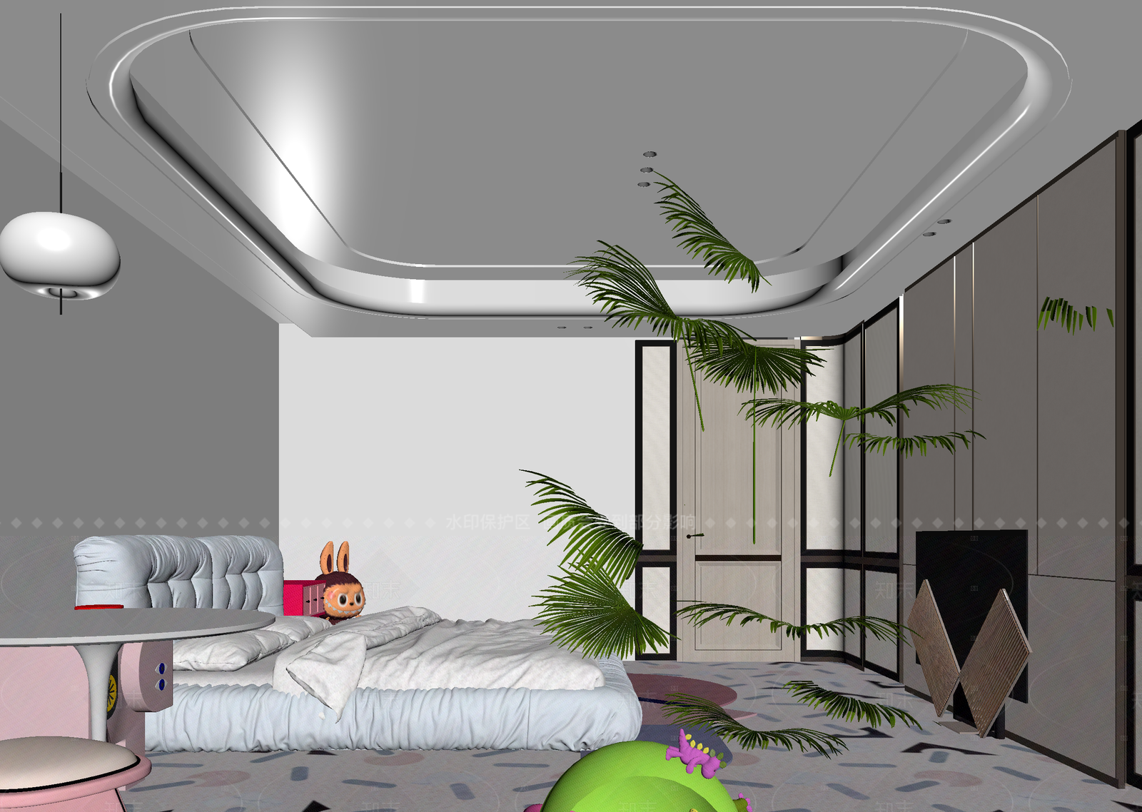 现代通用儿童房3D模型下载【ID:1214643057】