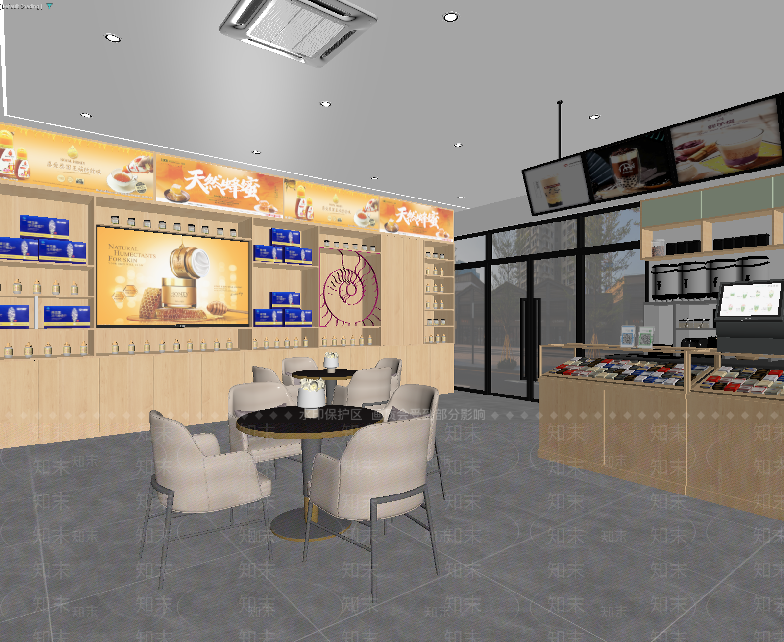现代奶茶店3D模型下载【ID:1213934991】