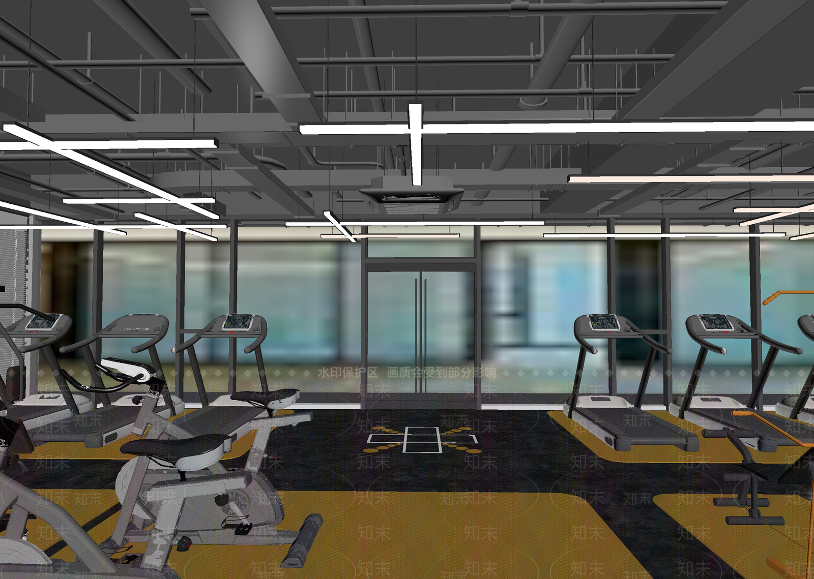 工业风健身房3D模型下载【ID:1214165433】