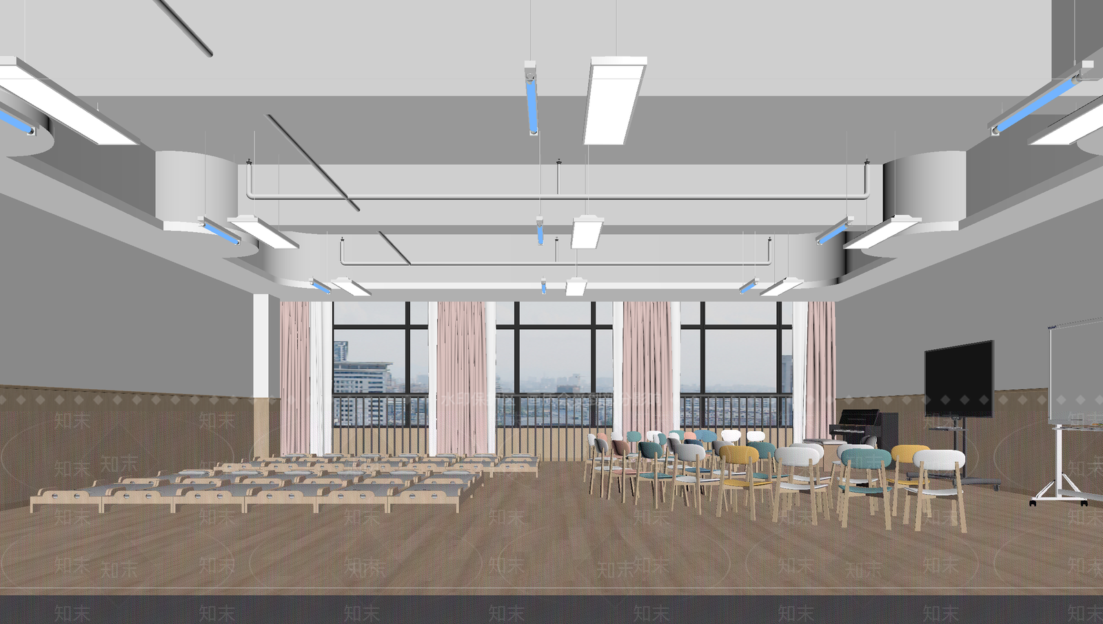 现代教室3D模型下载【ID:1214369615】
