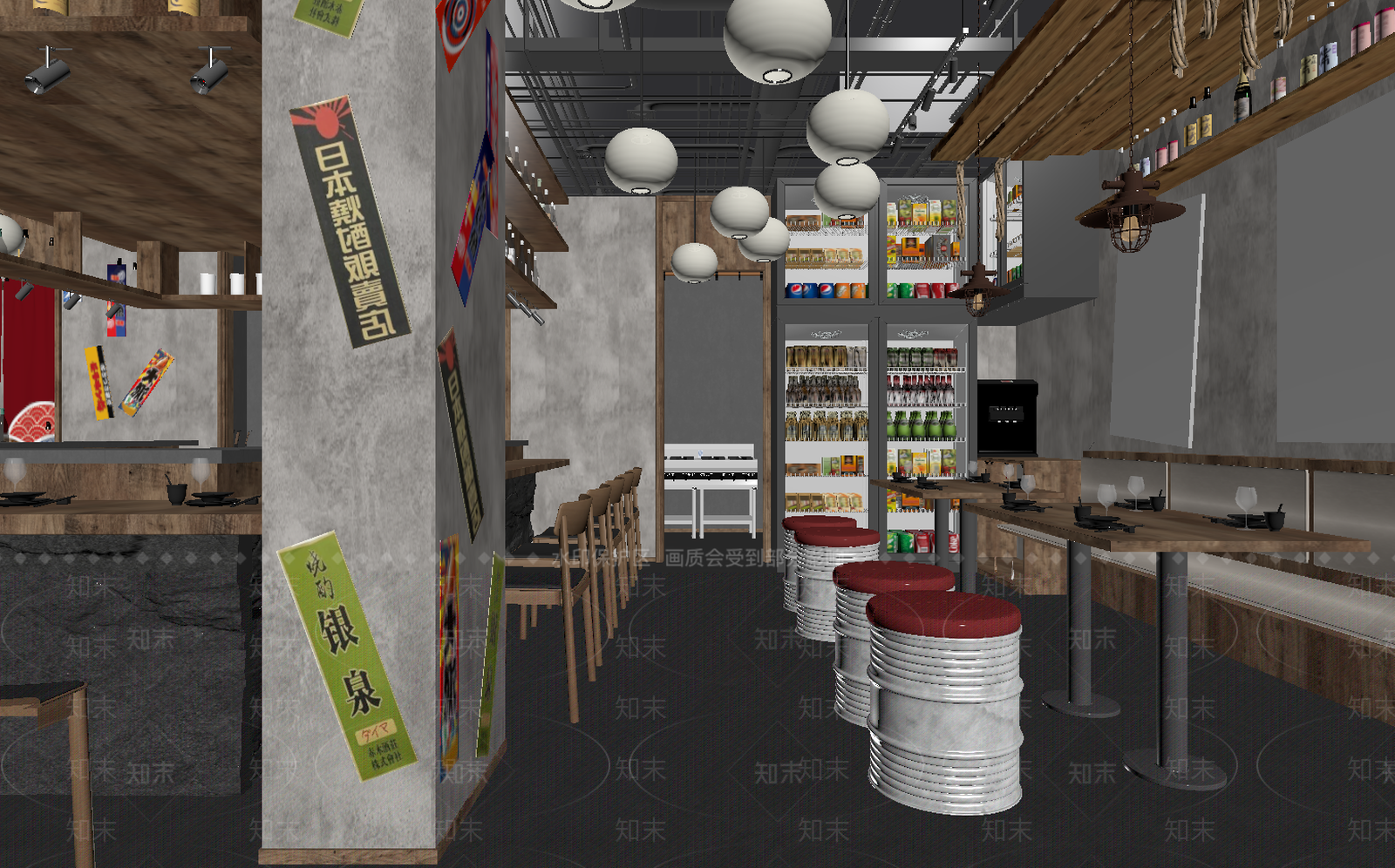 日式酒吧3D模型下载【ID:1213886453】