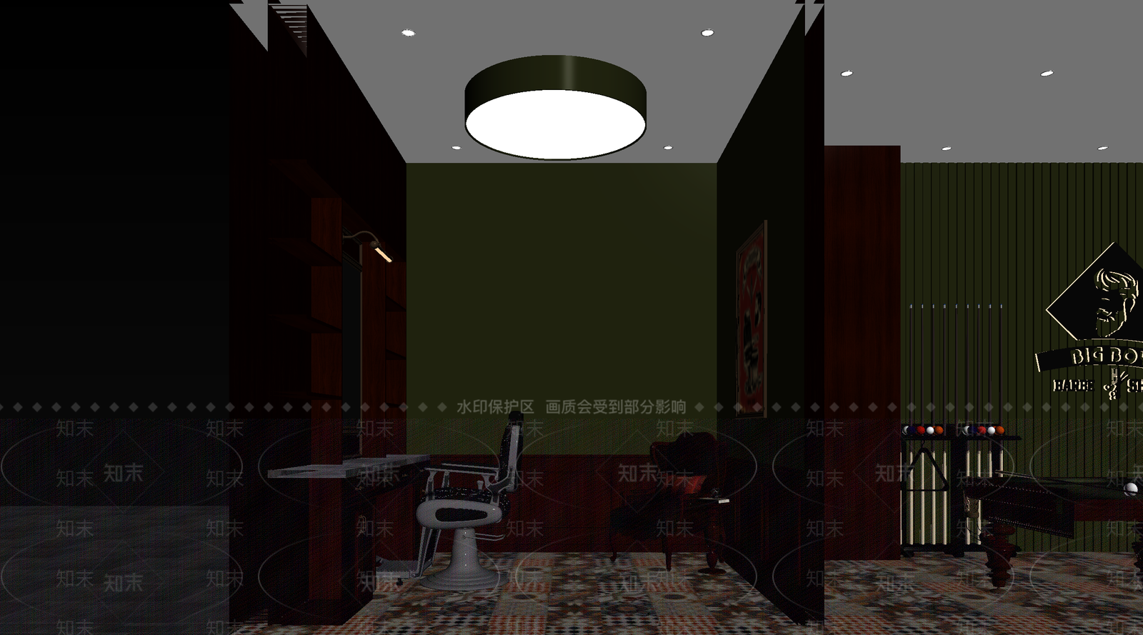 现代台球室3D模型下载【ID:1214122003】
