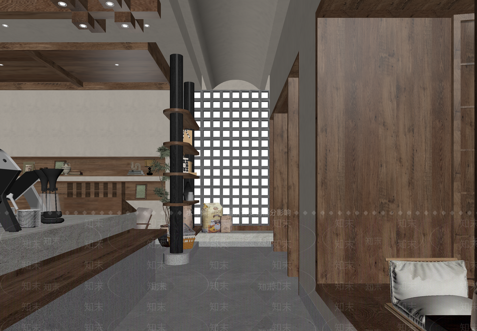 日式咖啡厅3D模型下载【ID:1214173808】