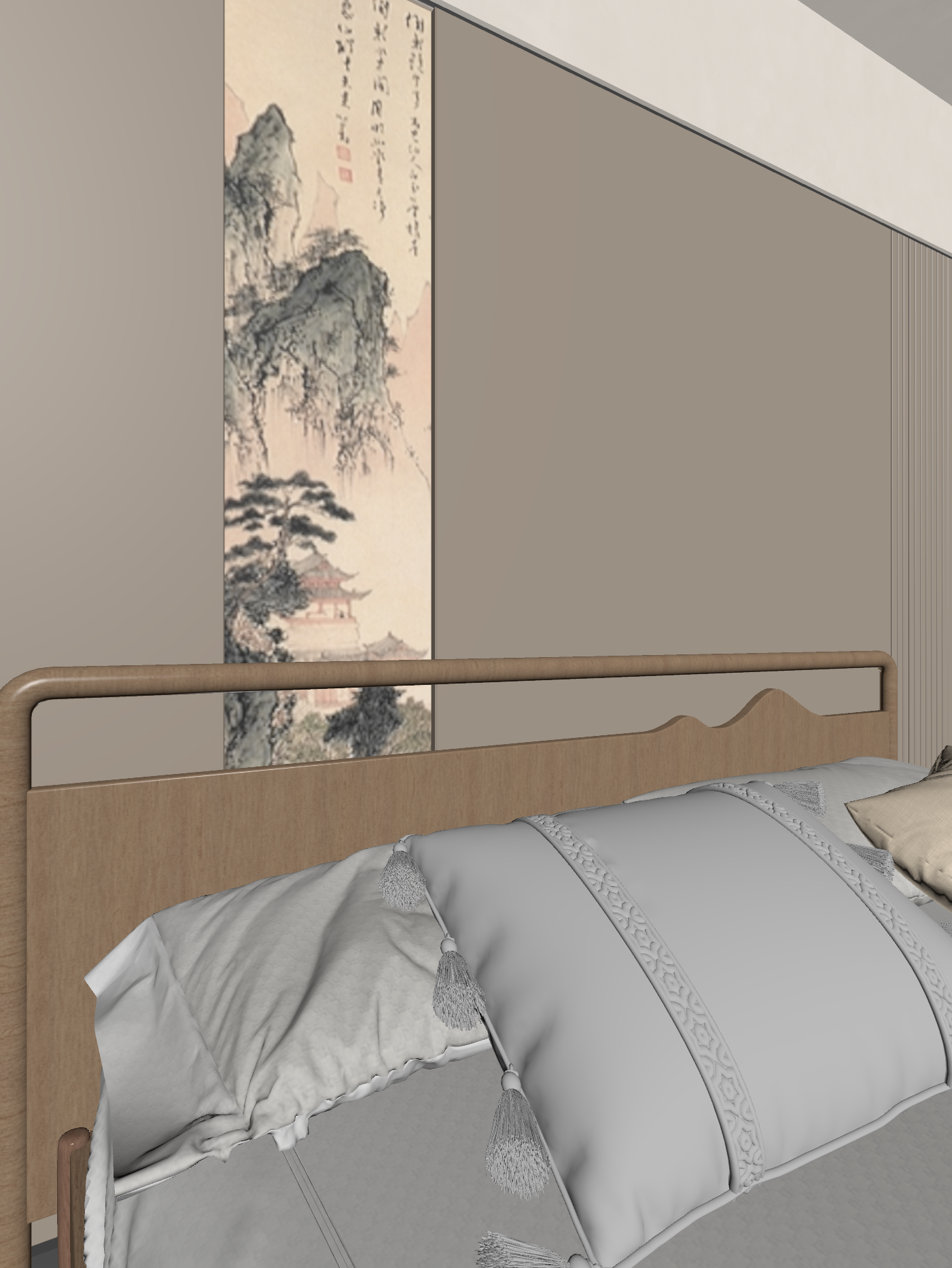 新中式家居卧室3D模型下载【ID:1222091643】