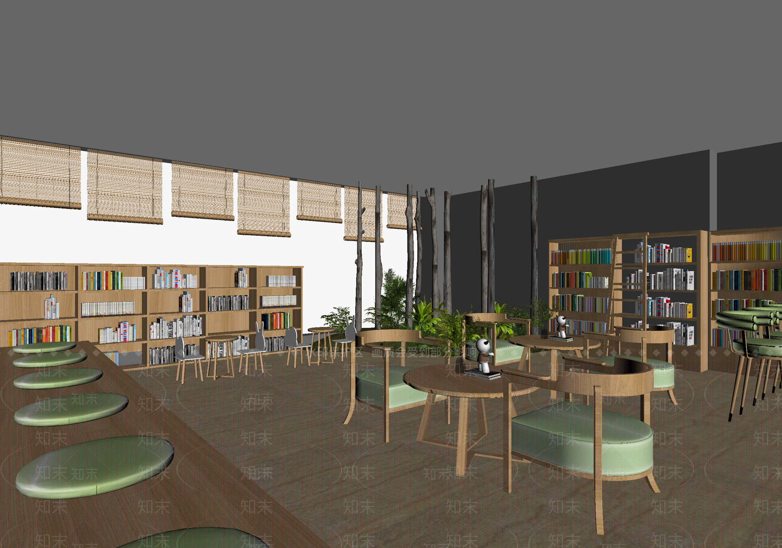 现代图书馆3D模型下载【ID:1214126438】