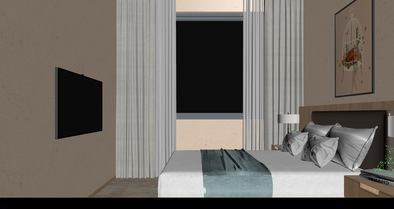 侘寂家居卧室3D模型下载【ID:1222080368】