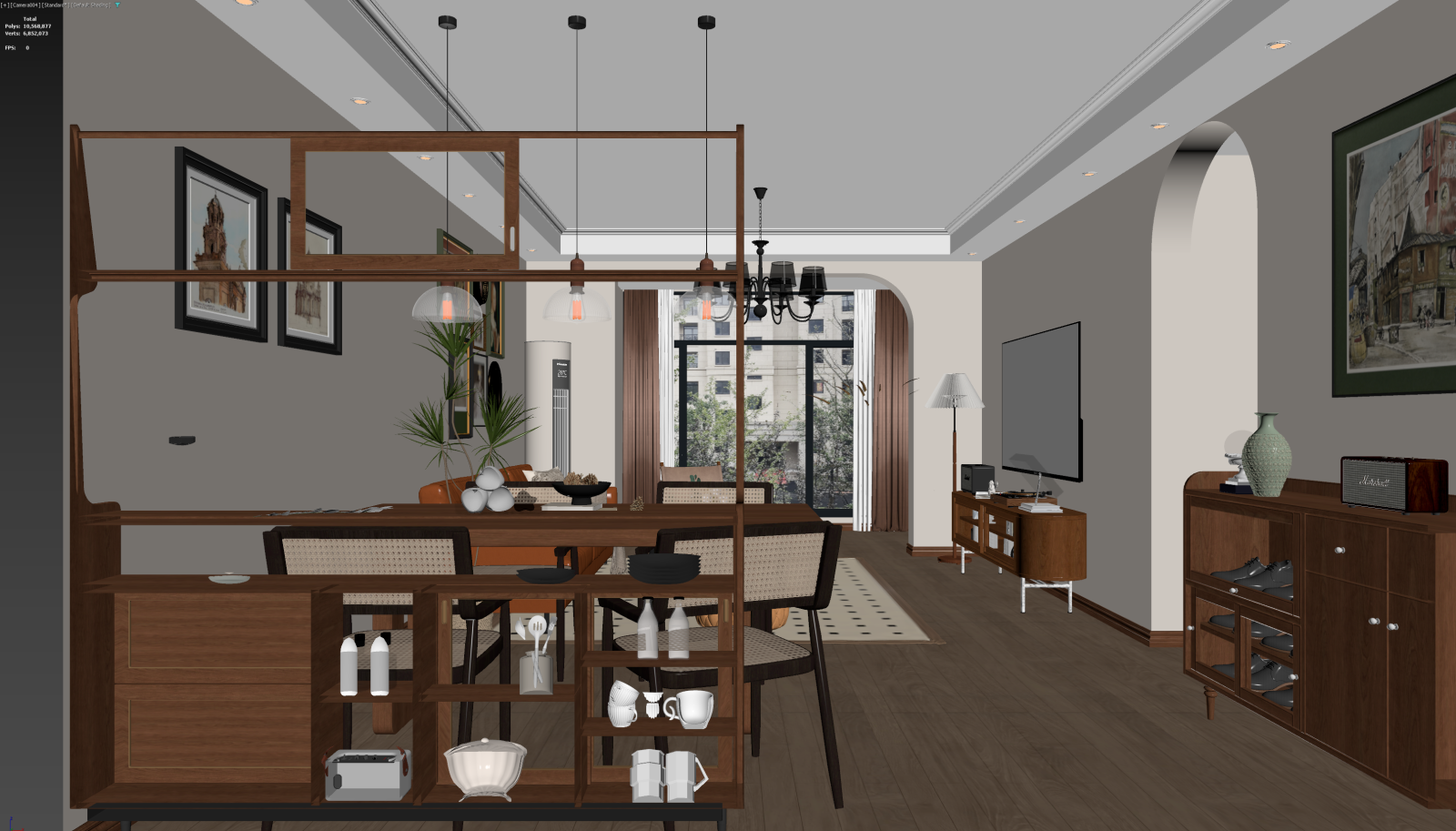 现代客餐厅3D模型下载【ID:1222003986】