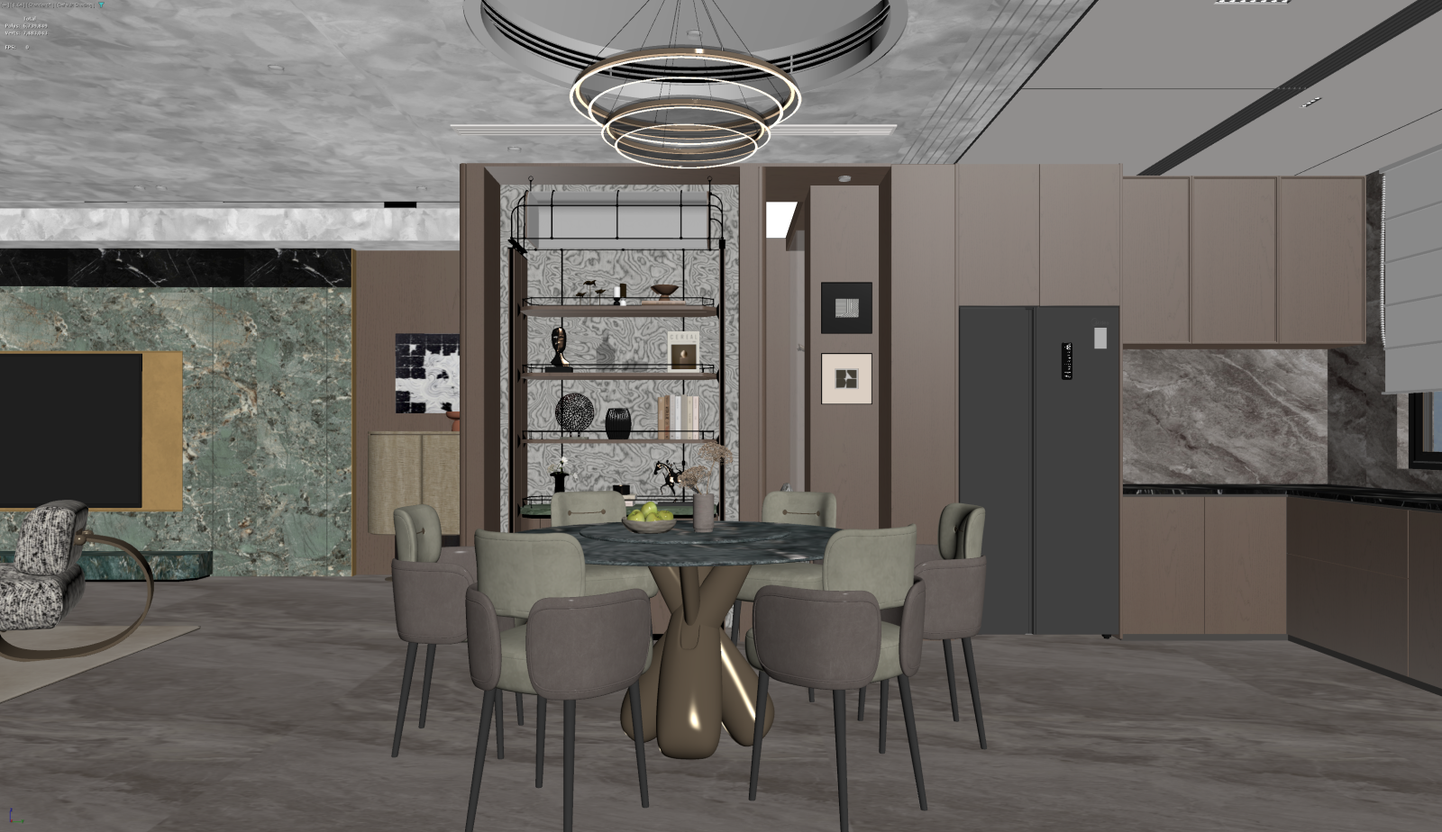 现代客餐厅3D模型下载【ID:1221901116】