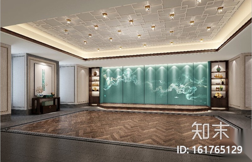 [深圳]新中式酒店设计施工图（含效果图）cad施工图下载【ID:161765129】