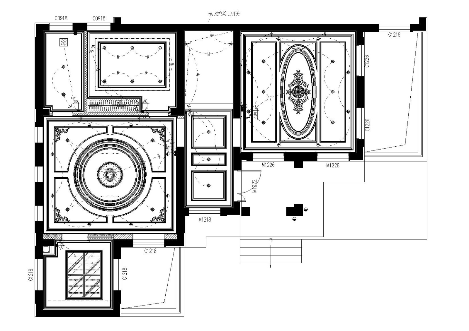 [上海]-昆山国润C型别墅住宅施工图+效果图cad施工图下载【ID:160060188】