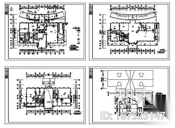[沧州]某三层高尔夫球会会所建筑施工图cad施工图下载【ID:167525147】