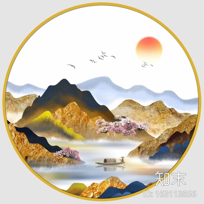 新中式装饰画贴图下载