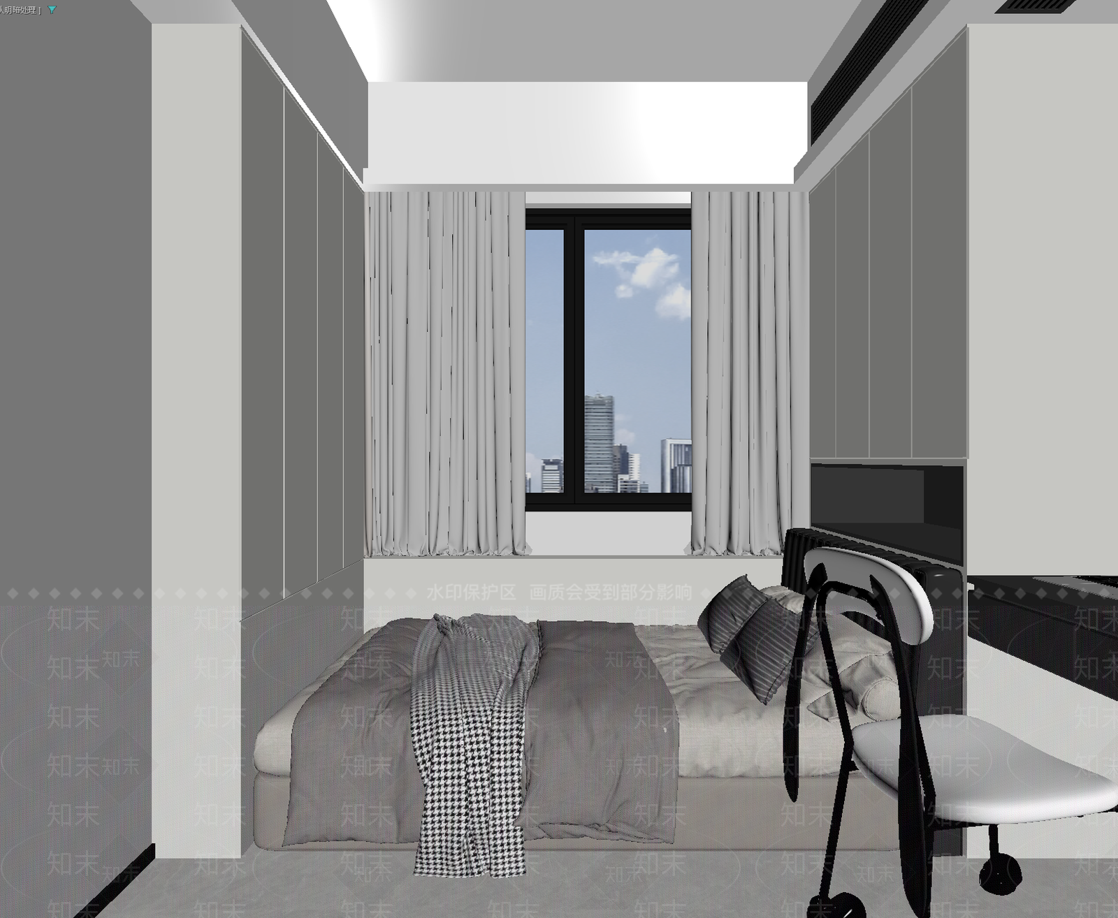 现代酒店客房3D模型下载【ID:1214796309】