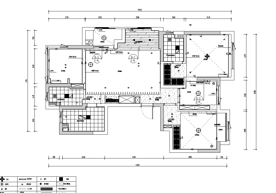 [云南]昆明现代三居室住宅施工图_附效果图施工图下载【ID:180362131】