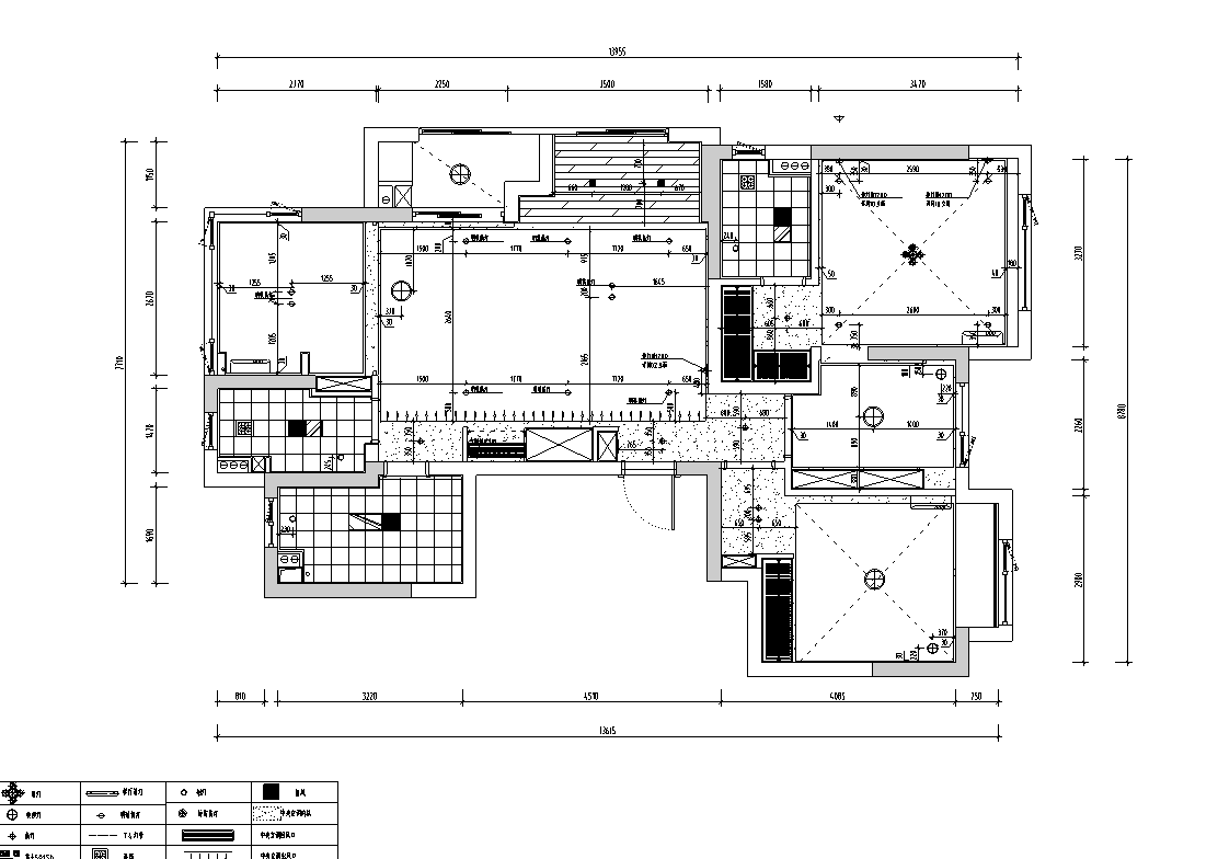 [云南]昆明现代三居室住宅施工图_附效果图施工图下载【ID:180362131】