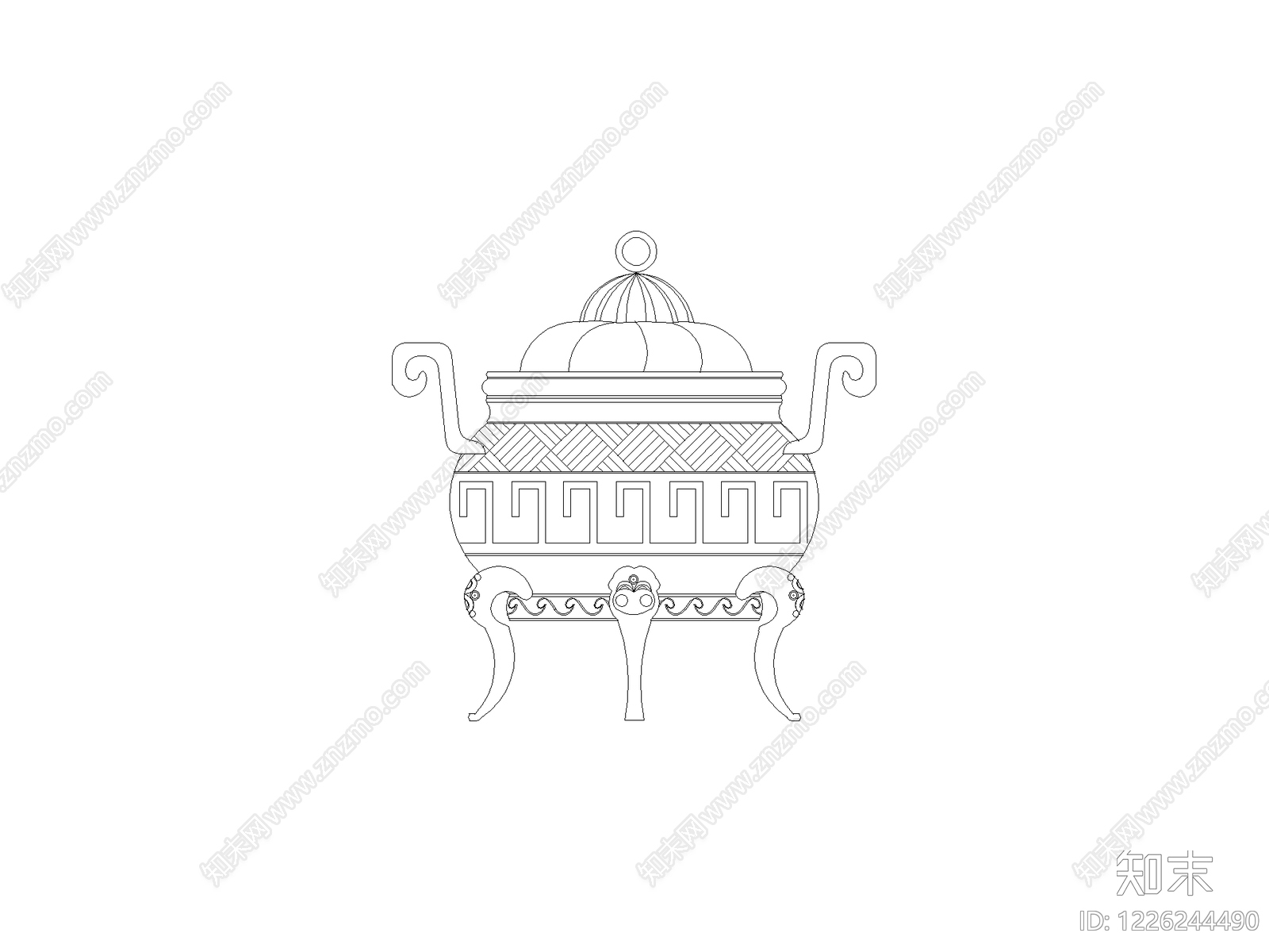 摆件cad施工图下载【ID:1226244490】