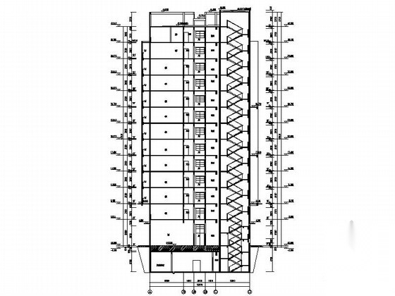 某十三层酒店式公寓（顶层LOFT）建筑扩初图施工图下载【ID:167045189】