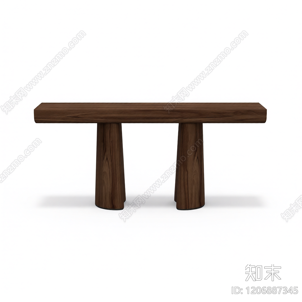 木质长桌组件3D模型下载【ID:1206887345】