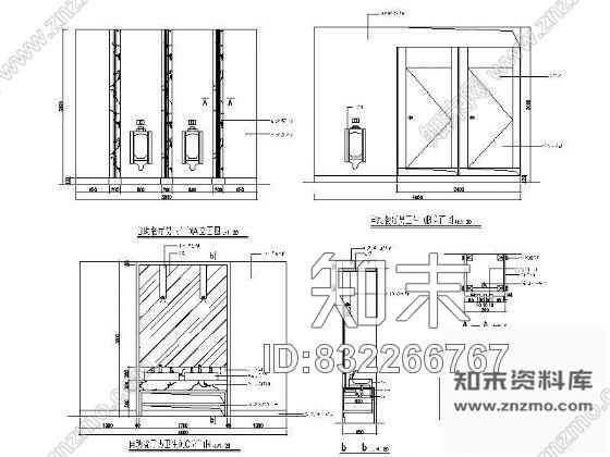 图块/节点餐厅男卫装修详图cad施工图下载【ID:832266767】