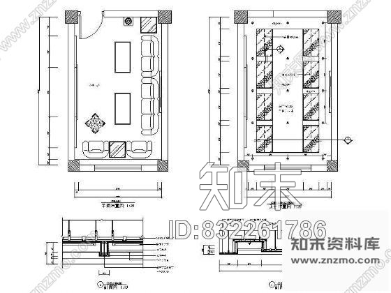 图块/节点休息室吊顶详图Ⅰcad施工图下载【ID:832261786】