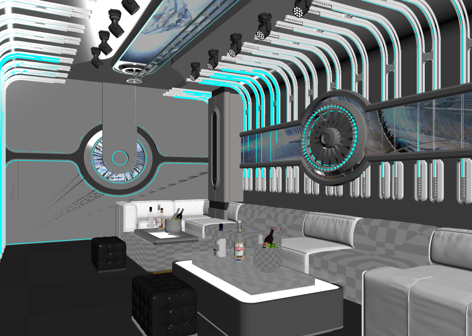 现代酒吧3D模型下载【ID:1214414551】