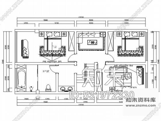 施工图云南中式风格四层别墅室内装修设计CAD施工图cad施工图下载【ID:531972330】