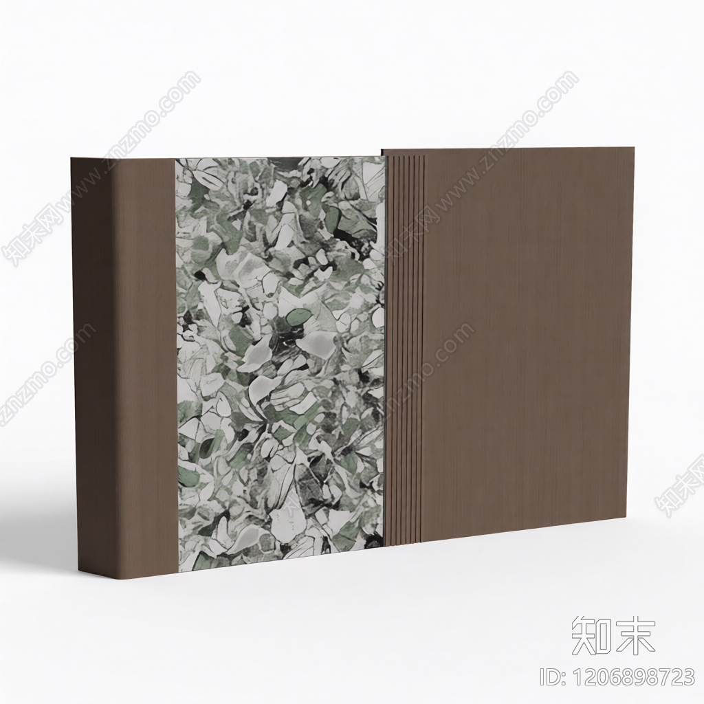 石材木饰面组合墙板3D模型下载【ID:1206898723】