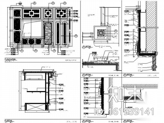 [深圳]经典酒店宴会前厅装修竣工图cad施工图下载【ID:161939141】