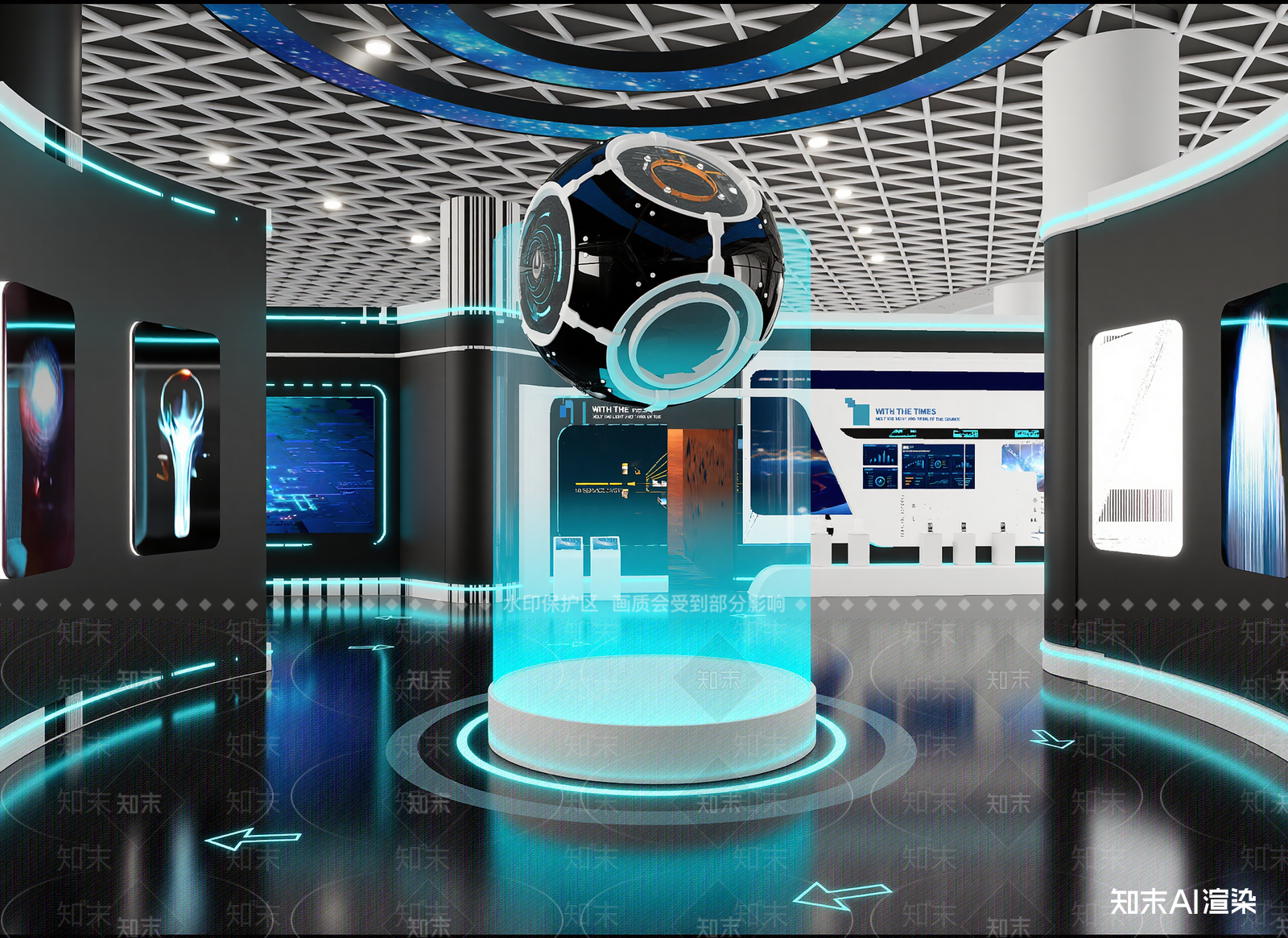 现代科技展厅3D模型下载【ID:1214978317】