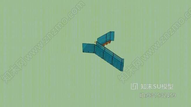 楼梯（玻璃）2SU模型下载【ID:931532459】