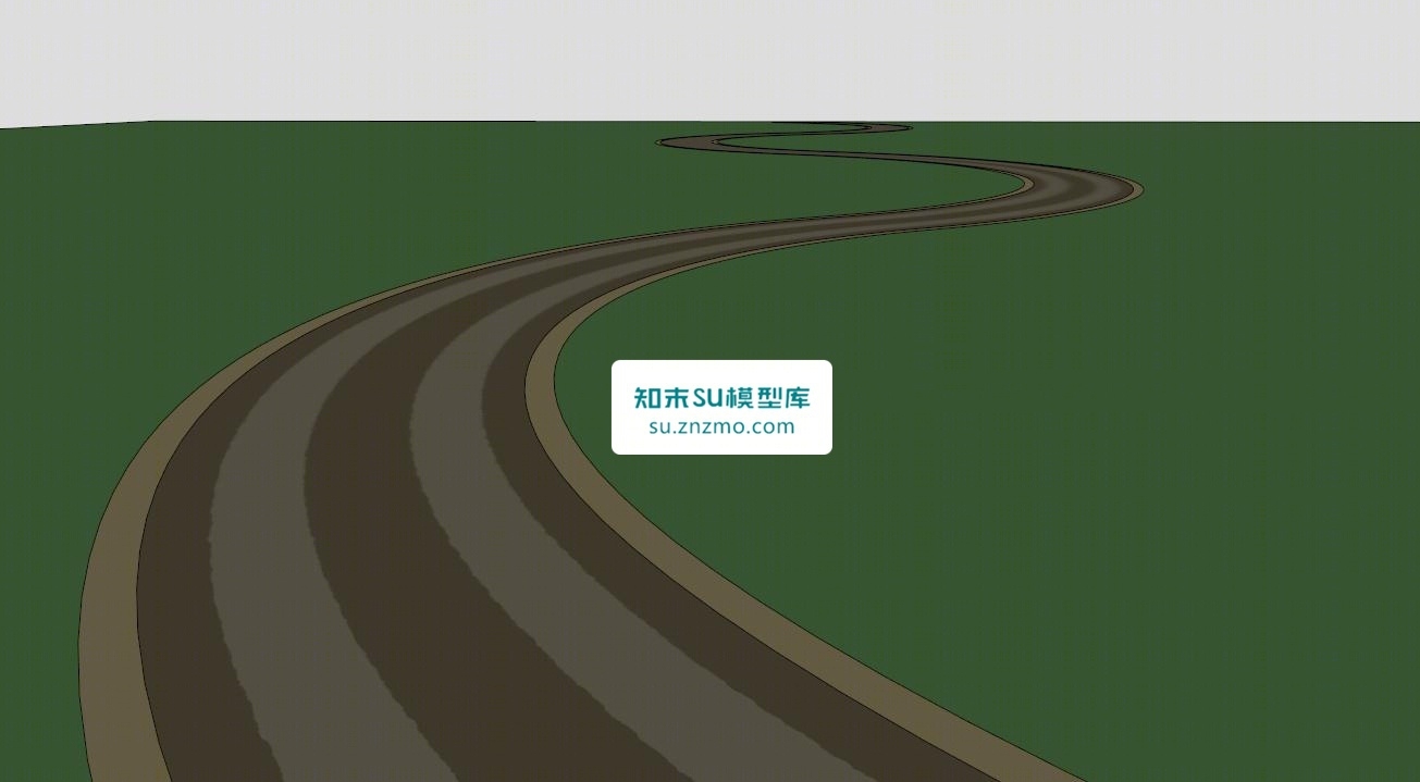 弯曲的公路模型SU模型下载【ID:148506182】