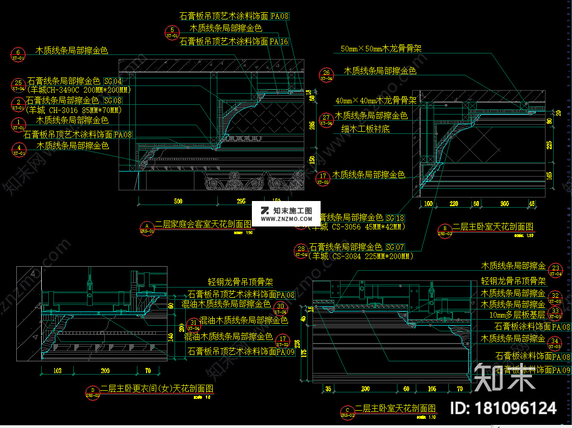 成都别墅庄园A户型CAD施工图下载、成都别墅庄园A户型施工图下载【ID:181096124】