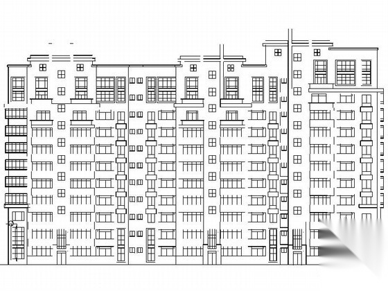 [西安]某居住区十二层转角住宅楼建筑方案图cad施工图下载【ID:167493133】