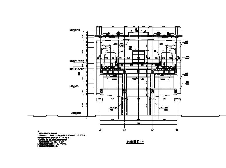 [浙江]高架三层岛式交通车站建筑施工图cad施工图下载【ID:164867181】