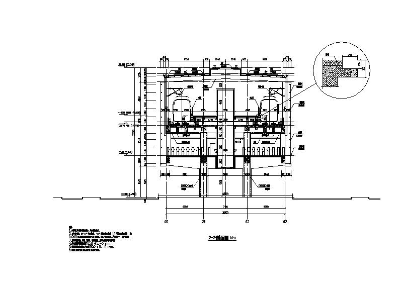 [浙江]高架三层岛式交通车站建筑施工图cad施工图下载【ID:164867181】