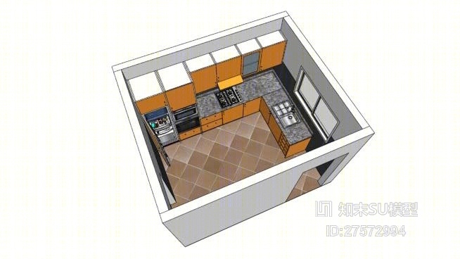 家居开放厨房SU模型下载【ID:319279016】