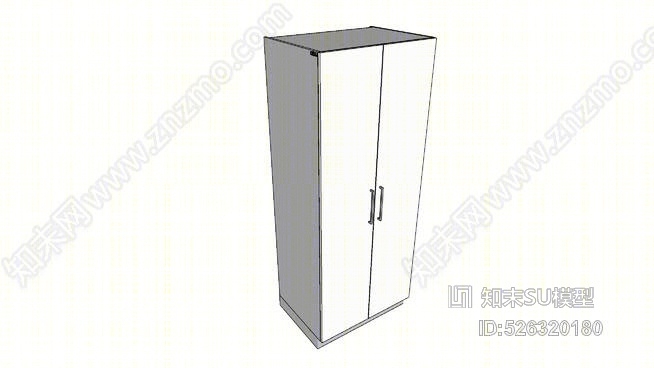 高储藏柜w/2并排门-多门风格-动态厨房柜-参数尺寸-梅布尔锈SU模型下载【ID:526320180】