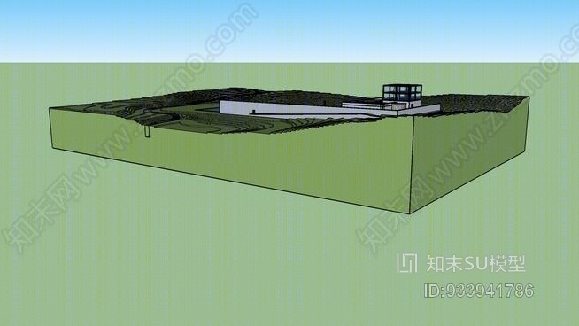 安藤忠雄的水上教堂SU模型下载【ID:933941786】