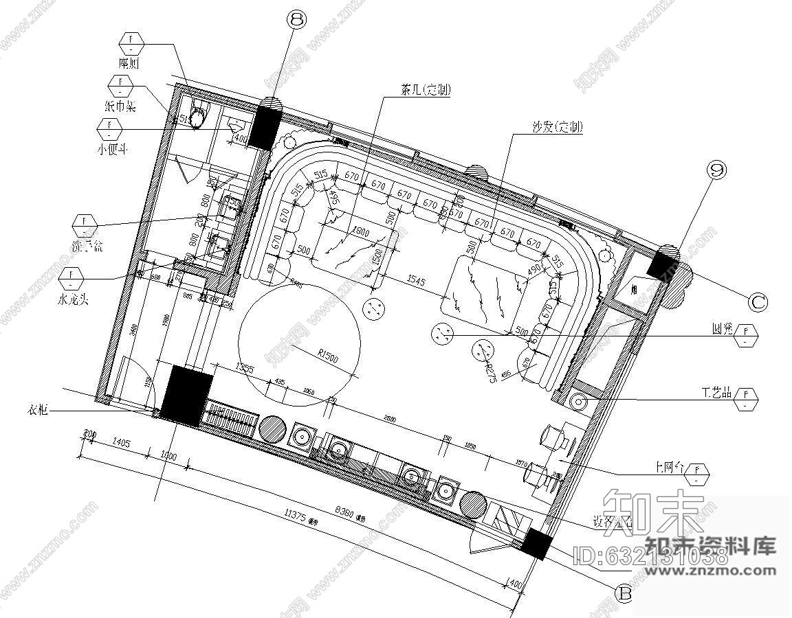施工图豪华KTV包房装修图施工图下载【ID:632131038】